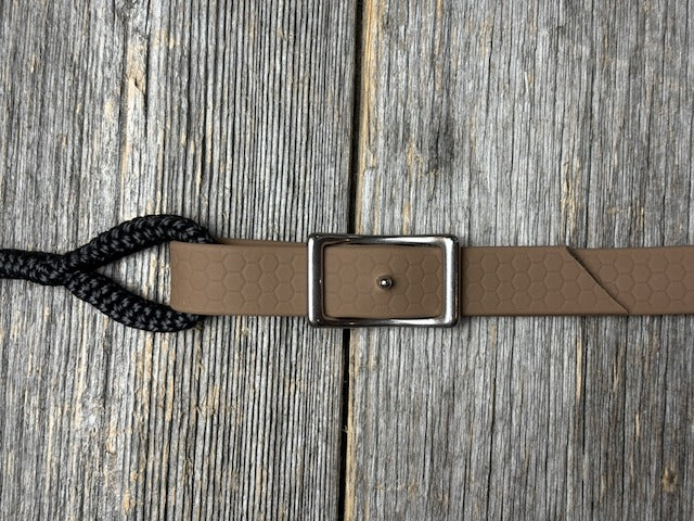 Boucle de l'attache en sangle HEXA tan, longues rênes Cordes & Galop